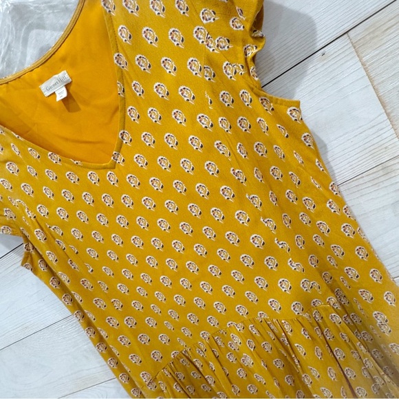 Garnet Hill yellow floral crepe/ shift dress ❤️ - Picture 7 of 8